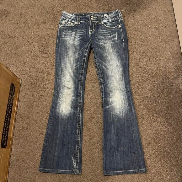 Y2K Miss Me Low Rise Boot Cut Jeans - Picture 2 of 6